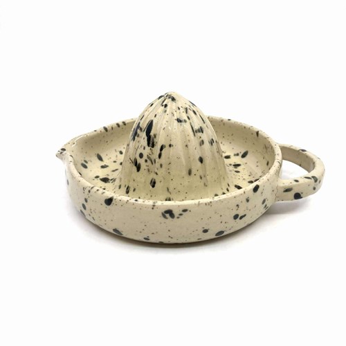 Presse citron - noir et blanc moucheté -