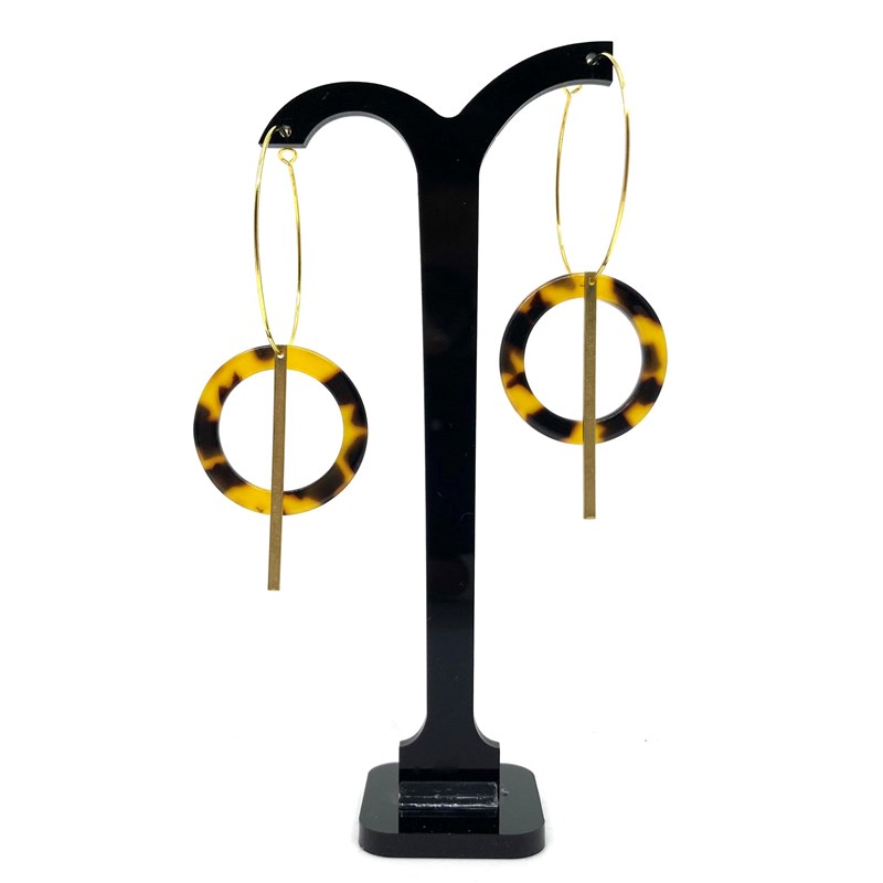 Boucles d'oreilles créoles élément cercle acétate