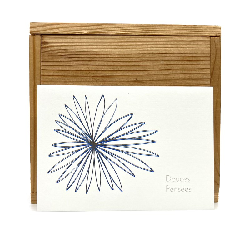 Carte postale "Douces pensées" + enveloppe