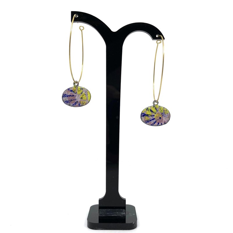 Boucles d'oreilles créole en cuivre émaillé