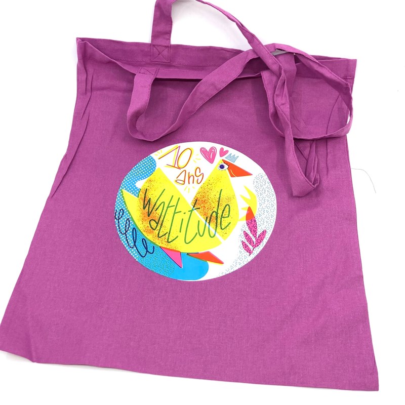 TOTE BAG Wattitude parme + badge offert