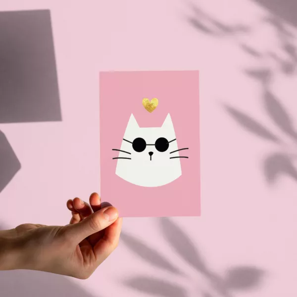 Carte postale - Chat du soleil -