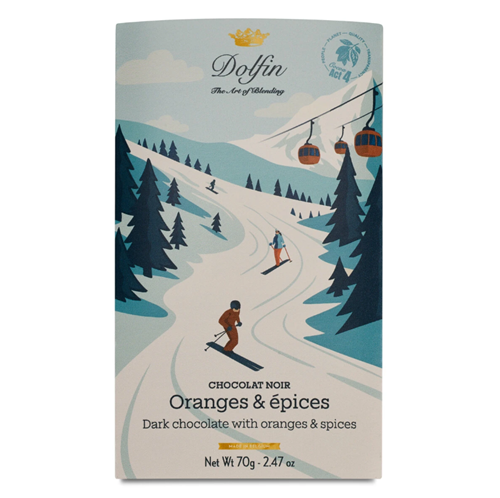 Chocolat noir - Oranges & épices – Vintage Winter Collection 70gr