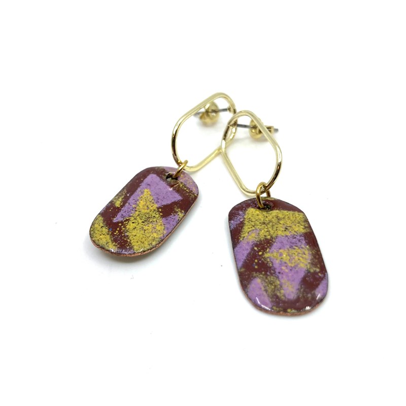 Boucles d'oreilles créoles en cuivre émaillé