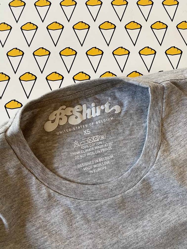 T-shirt "Frites" gris clair chiné