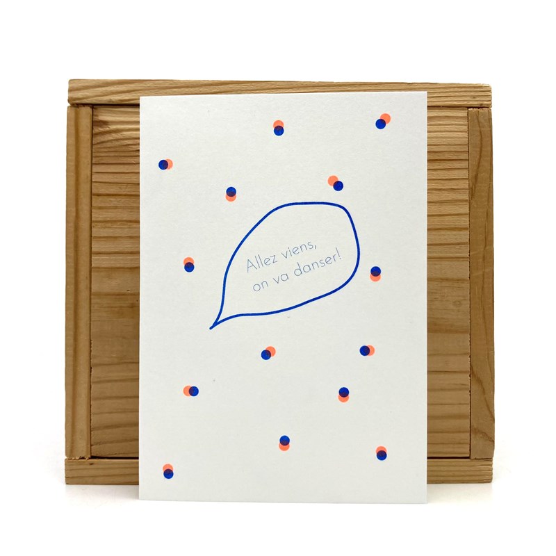 Carte postale"Allez viens, on va danser" + enveloppe