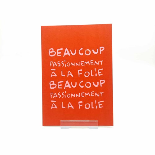 Carte postale "Beaucoup, passionnément, ..." + env