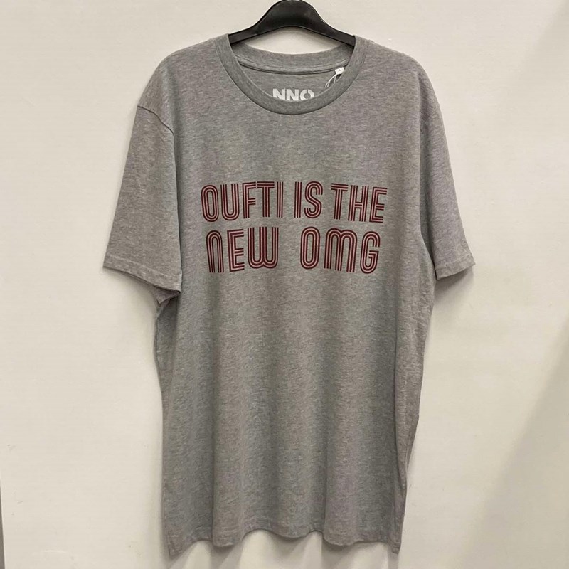 T-shirt gris chiné "Oufti is the new OMG"