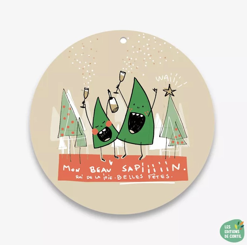 Carte boule "Mon beau sapin" + Enveloppe