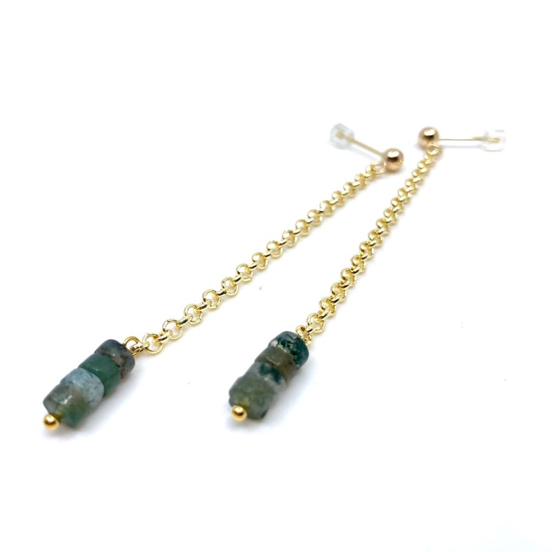 Boucles d'oreilles - chaine et aventurine