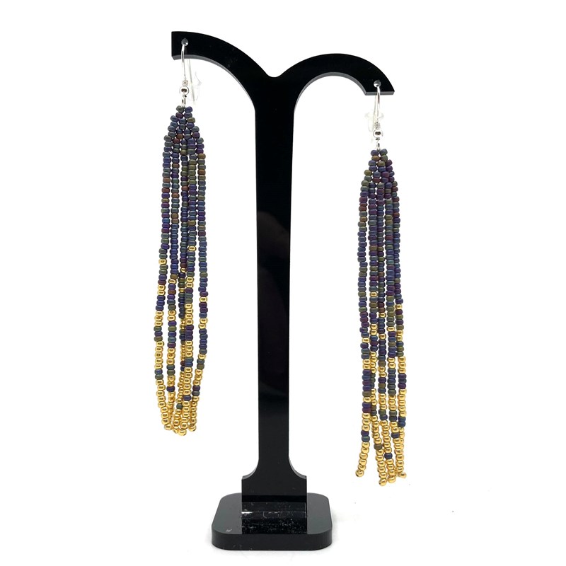 Boucles d'oreilles "Pixels" bleu- attache argent